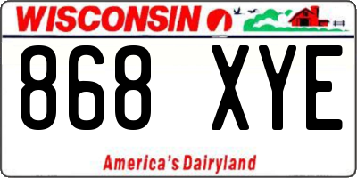 WI license plate 868XYE
