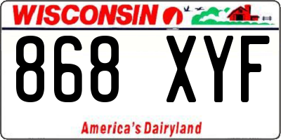 WI license plate 868XYF