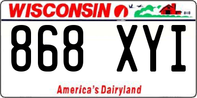 WI license plate 868XYI