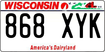 WI license plate 868XYK