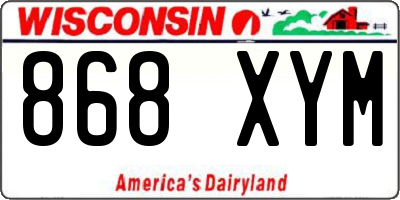 WI license plate 868XYM
