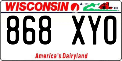 WI license plate 868XYO