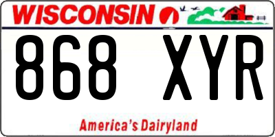 WI license plate 868XYR