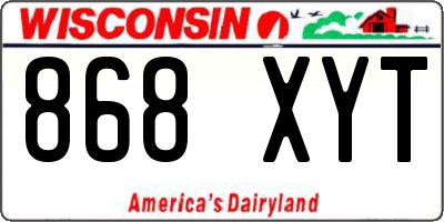 WI license plate 868XYT