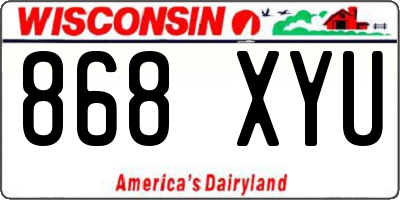 WI license plate 868XYU