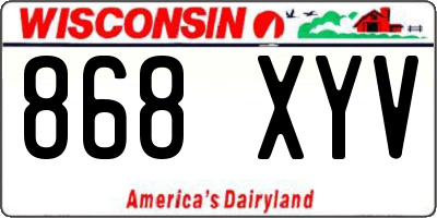 WI license plate 868XYV