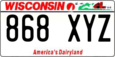WI license plate 868XYZ