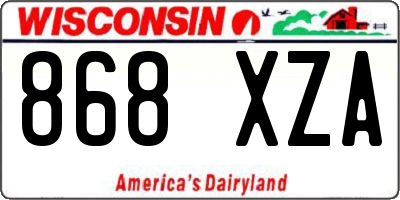 WI license plate 868XZA