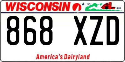 WI license plate 868XZD
