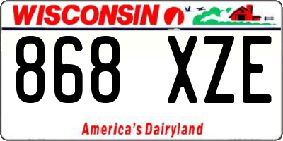 WI license plate 868XZE