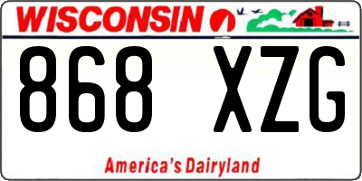 WI license plate 868XZG
