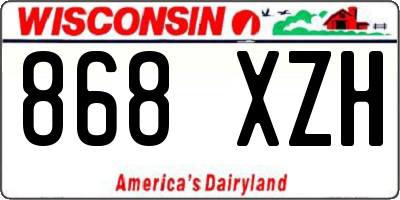 WI license plate 868XZH