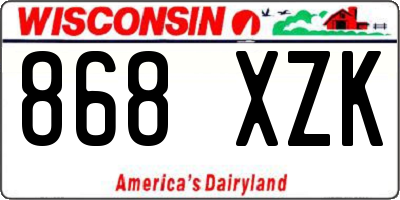 WI license plate 868XZK