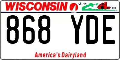 WI license plate 868YDE