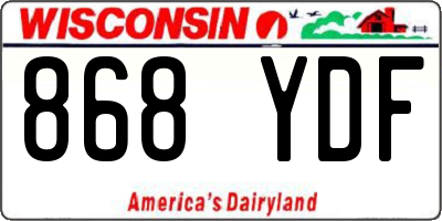 WI license plate 868YDF