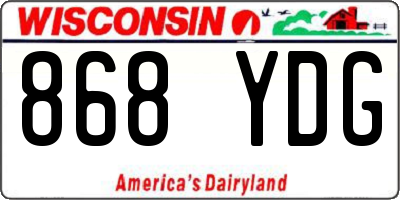 WI license plate 868YDG