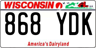 WI license plate 868YDK