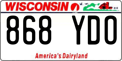 WI license plate 868YDO