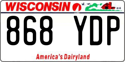 WI license plate 868YDP