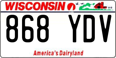 WI license plate 868YDV