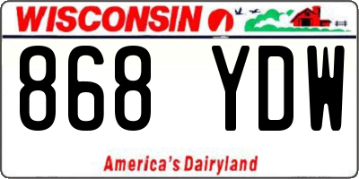 WI license plate 868YDW