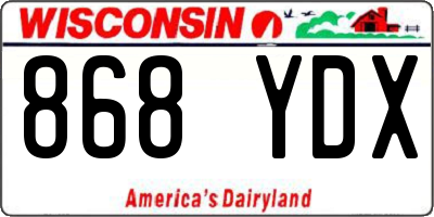 WI license plate 868YDX