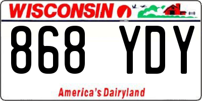 WI license plate 868YDY