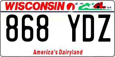 WI license plate 868YDZ