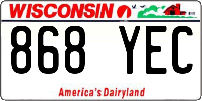 WI license plate 868YEC