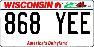 WI license plate 868YEE