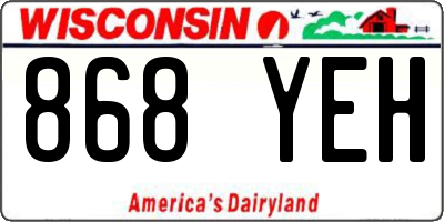 WI license plate 868YEH