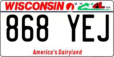 WI license plate 868YEJ
