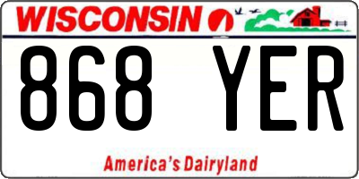 WI license plate 868YER
