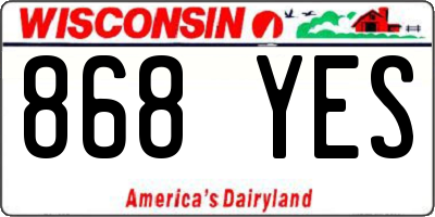 WI license plate 868YES