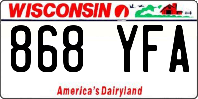WI license plate 868YFA