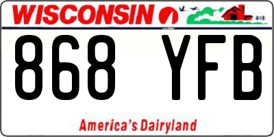 WI license plate 868YFB