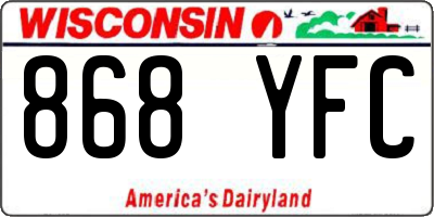 WI license plate 868YFC
