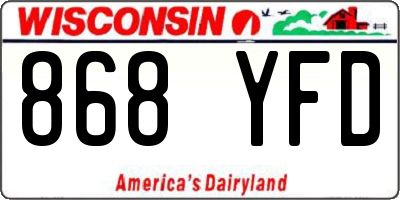 WI license plate 868YFD