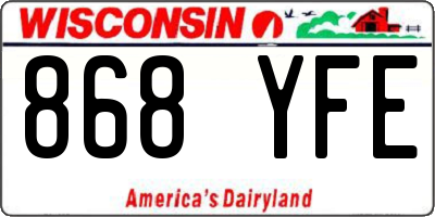 WI license plate 868YFE