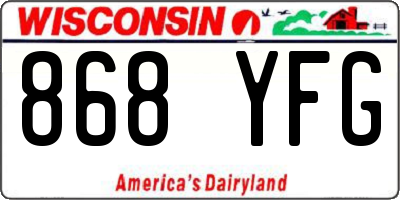 WI license plate 868YFG
