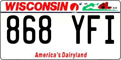 WI license plate 868YFI