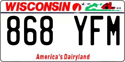 WI license plate 868YFM