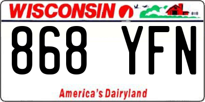 WI license plate 868YFN