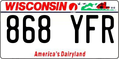 WI license plate 868YFR