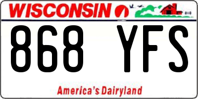 WI license plate 868YFS