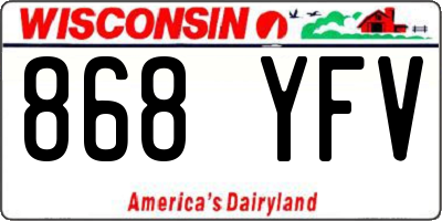 WI license plate 868YFV