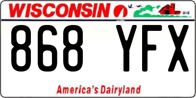 WI license plate 868YFX