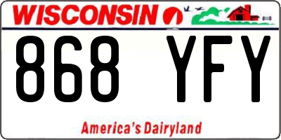 WI license plate 868YFY
