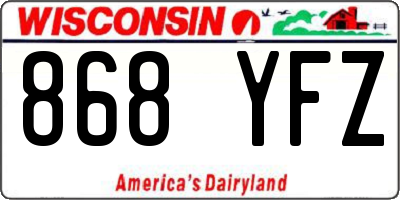 WI license plate 868YFZ