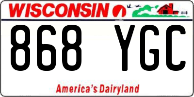 WI license plate 868YGC